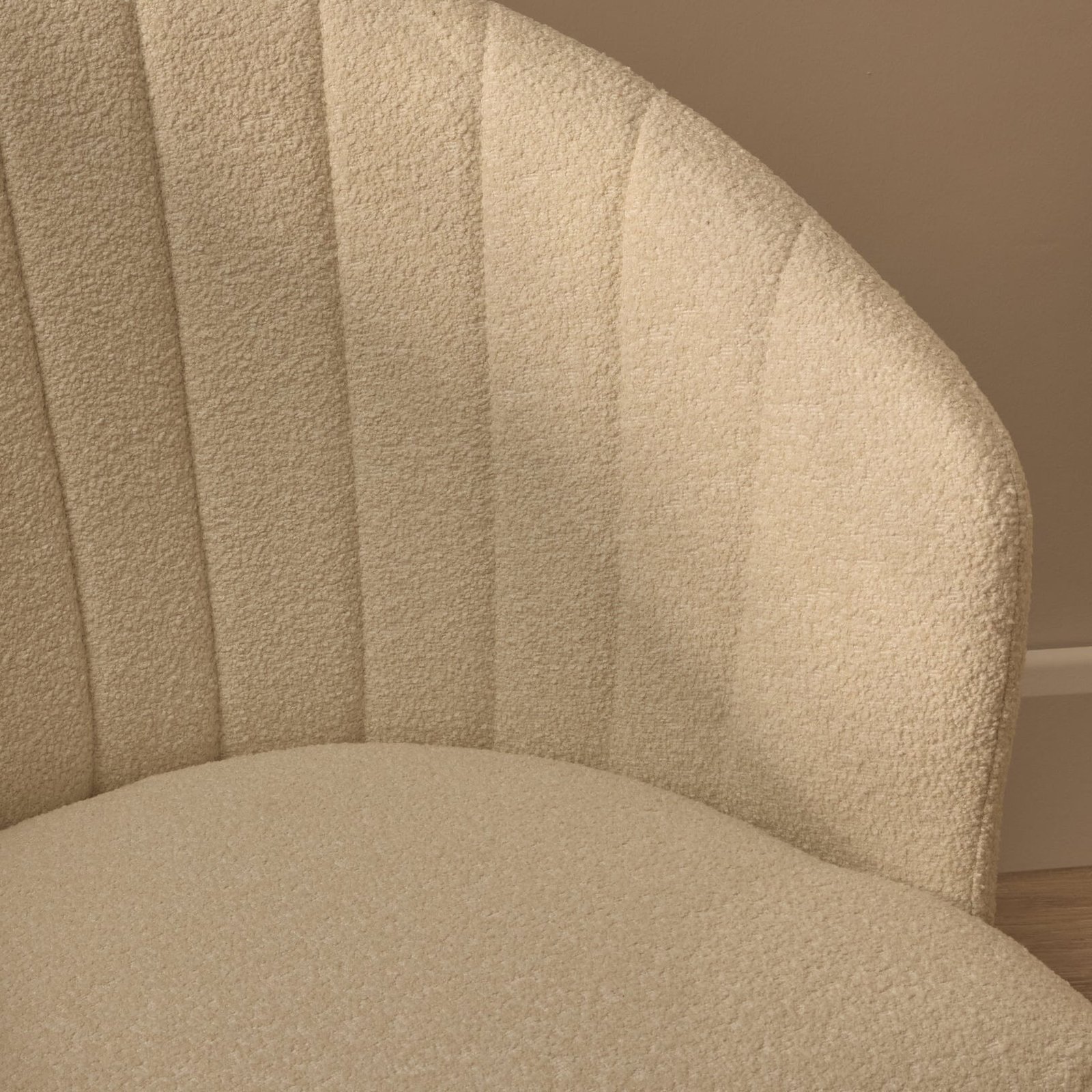 Arabella Office Swivel Chair - Natural Beige with Black Legs - Image 5