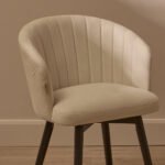Arabella Office Swivel Chair - Natural Beige with Black Legs - Image 2