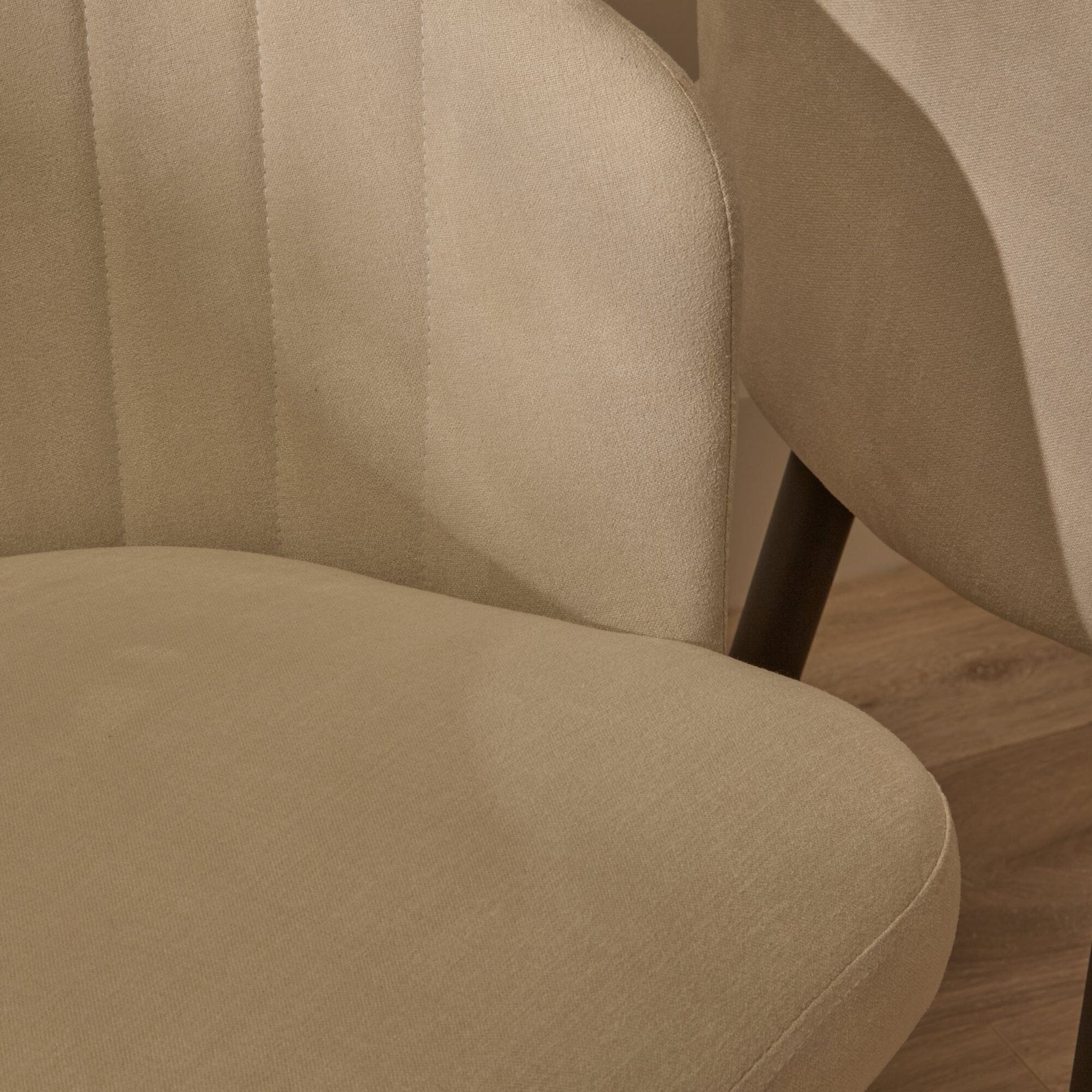 Arabella Natural Beige Dining Chairs - Set of 2 - Black Oak Legs - Image 5