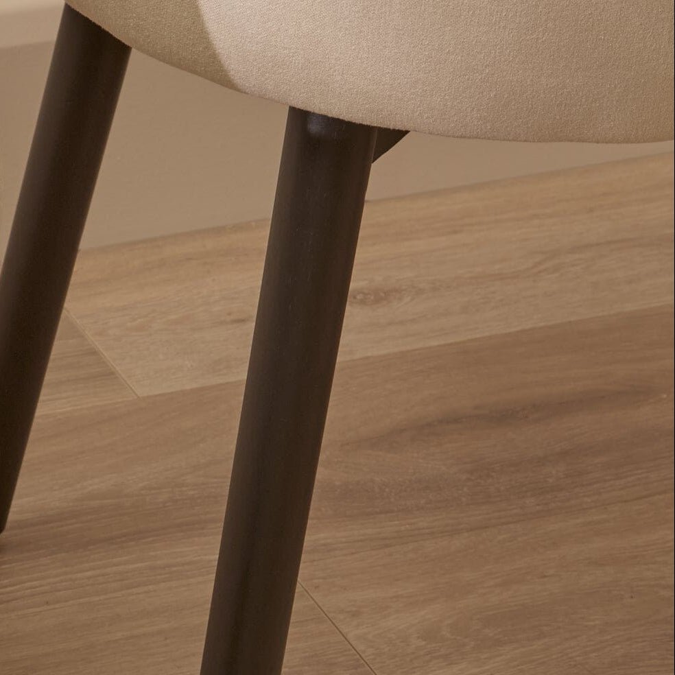 Arabella Natural Beige Dining Chairs - Set of 2 - Black Oak Legs - Image 3