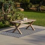 Charlotte 6 Seater Wooden Garden Dining Set with 6 Nala Sand Cushioned Chairs - Image 4