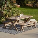Charlotte 6 Seater Wooden Garden Dining Set with Benches