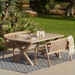 Charlotte 6 Seater Wooden Garden Dining Set with Shiro Benches