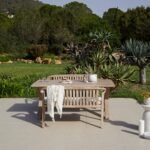 Charlotte 6 Seater Wooden Garden Dining Set with Shiro Cushioned Benches - Image 2