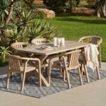 Charlotte 6 Seater Wooden Garden Dining Set with 6 Shiro Chairs