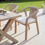 Charlotte 6 Seater Wooden Garden Dining Set with 4 Shiro Cushioned Chairs & Bench - Image 15