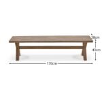 Outlet - Charlotte Wooden Garden Bench - Whitewash Acacia - Image 8