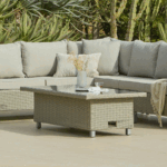 Aria Rattan Garden Raising Coffee Table - Light Grey - Image 8