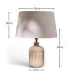 Arundel 24cm Ceramic Lamp Base - Clay Reactive Glaze & Coningsby 30cm Cotton Lamp Shade - Snow White - Image 6