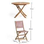 Ashby 6 Seater White Acacia Garden Dining Set with Cove Pink Rope Chairs - 130cm - Image 8