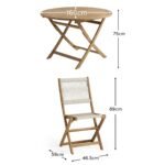 Ashby 8 Seater White Acacia Garden Dining Set with Cove Beige Rope Chairs - 160cm - Image 11