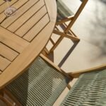 Ashby 4 Seater White Acacia Garden Dining Set with Cove Green Rope Chairs - 130cm - Image 4