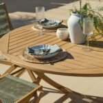 Ashby 4 Seater White Acacia Garden Dining Set with Cove Green Rope Chairs - 130cm - Image 3
