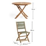 Ashby 4 Seater White Acacia Garden Dining Set with Cove Green Rope Chairs - 130cm - Image 11