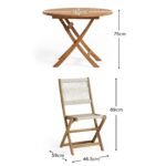 Ashby 4 Seater White Acacia Garden Dining Set with Cove Beige Rope Chairs - 130cm - Image 11