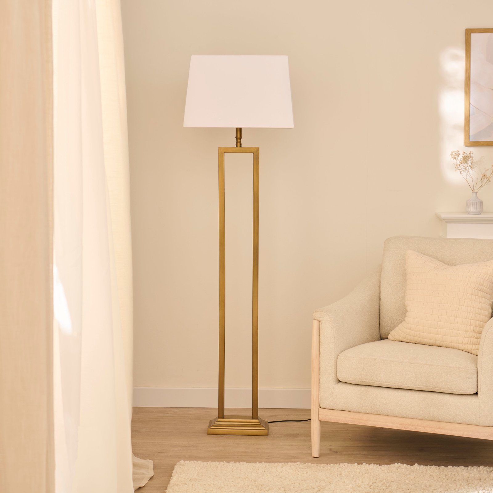 Purley 132cm Floor Lamp Base - Gold - Image 2