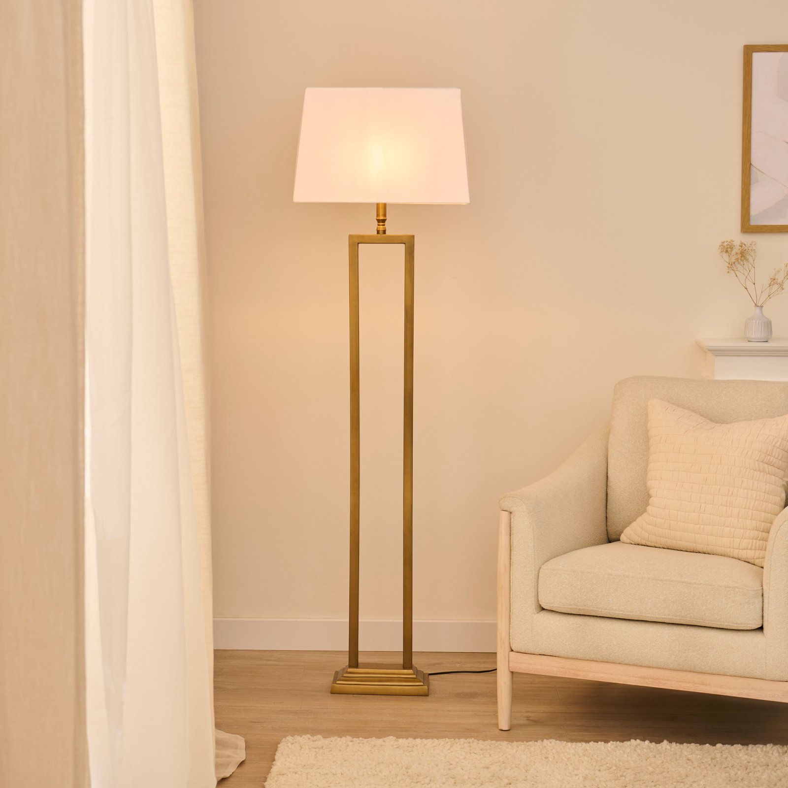 Purley 132cm Floor Lamp Base - Gold - Image 1