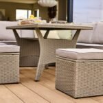 Aston 9 Seater Rattan Garden Corner Dining Set - Light Grey with Polywood Top - Image 11