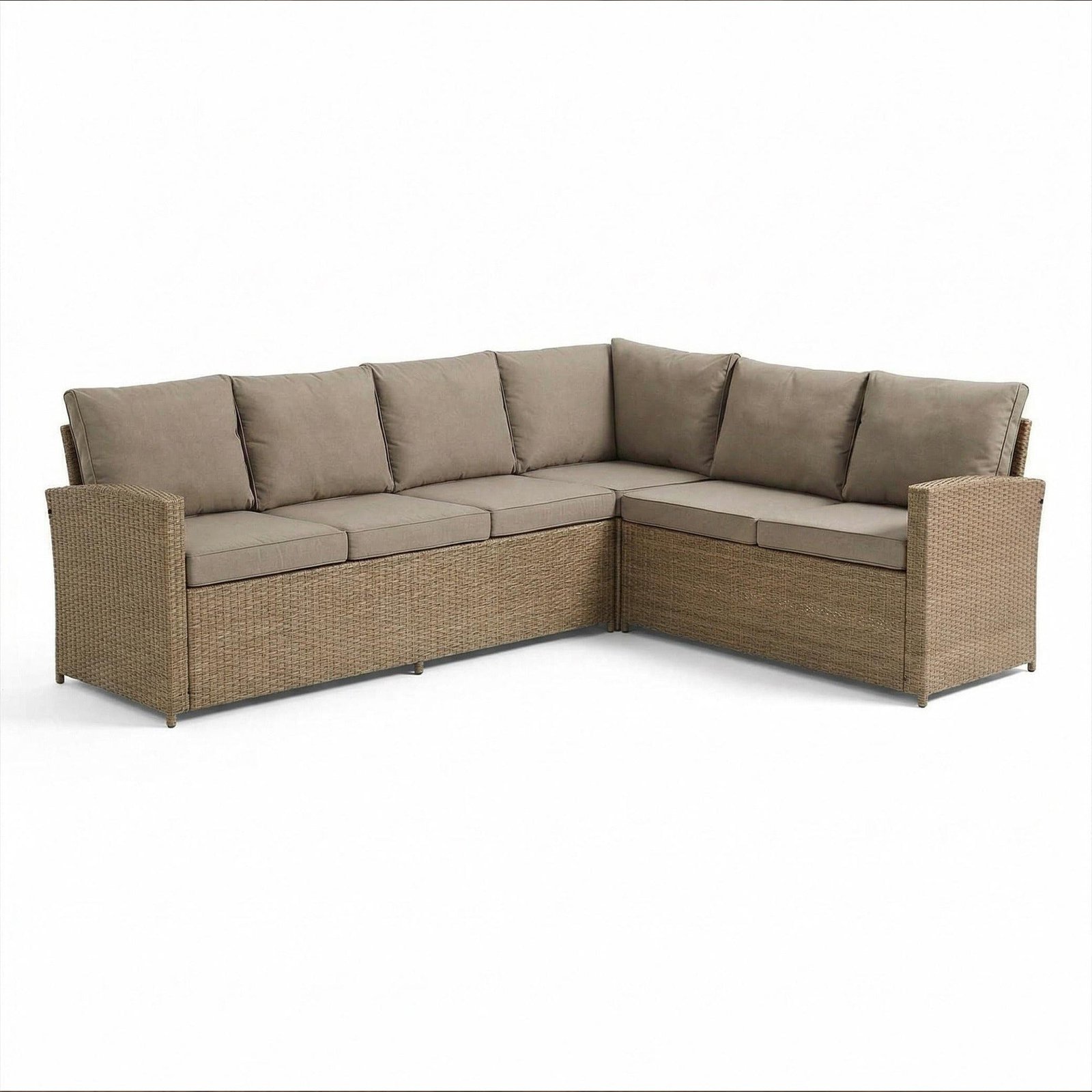 Aston 9 Seater Rattan Garden Corner Sofa Set with Fire Pit - Brown Weave - Image 12