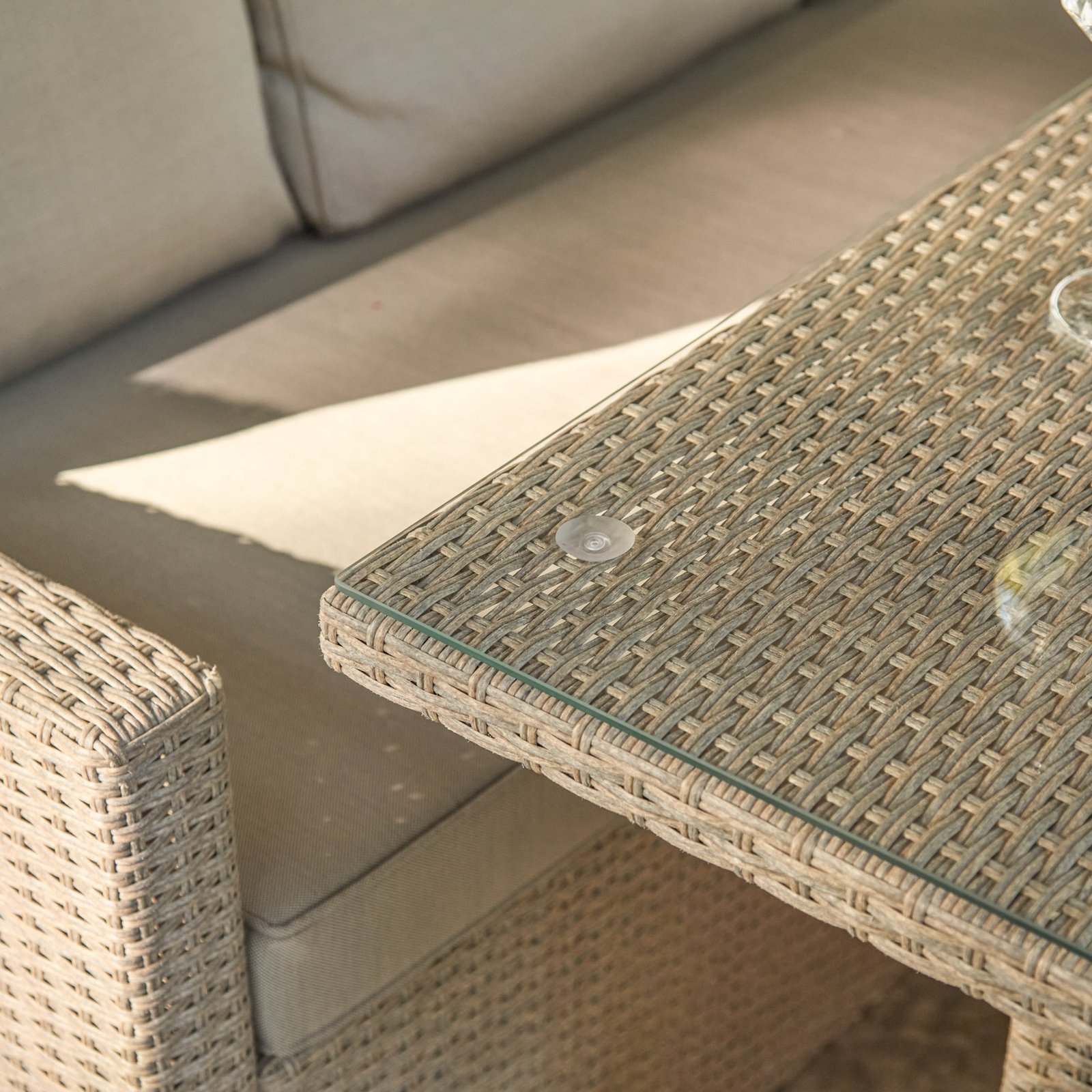 Aston 9 Seater Rattan Garden Corner Sofa Set with Fire Pit - Brown Weave - Image 7