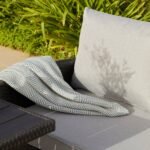 Aston 9 Seater Rattan Garden Corner Sofa Set with with Cream LED Premium Cantilever Parasol - Polywood Top - Black - Image 9