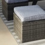 Aston 9 Seater Rattan Garden Corner Sofa Set with Grey Lean Over Parasol - Firepit - Grey - Image 12