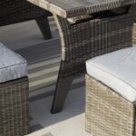 Aston 9 Seater Rattan Garden Corner Sofa Set with Grey Lean Over Parasol - Firepit - Grey - Image 14