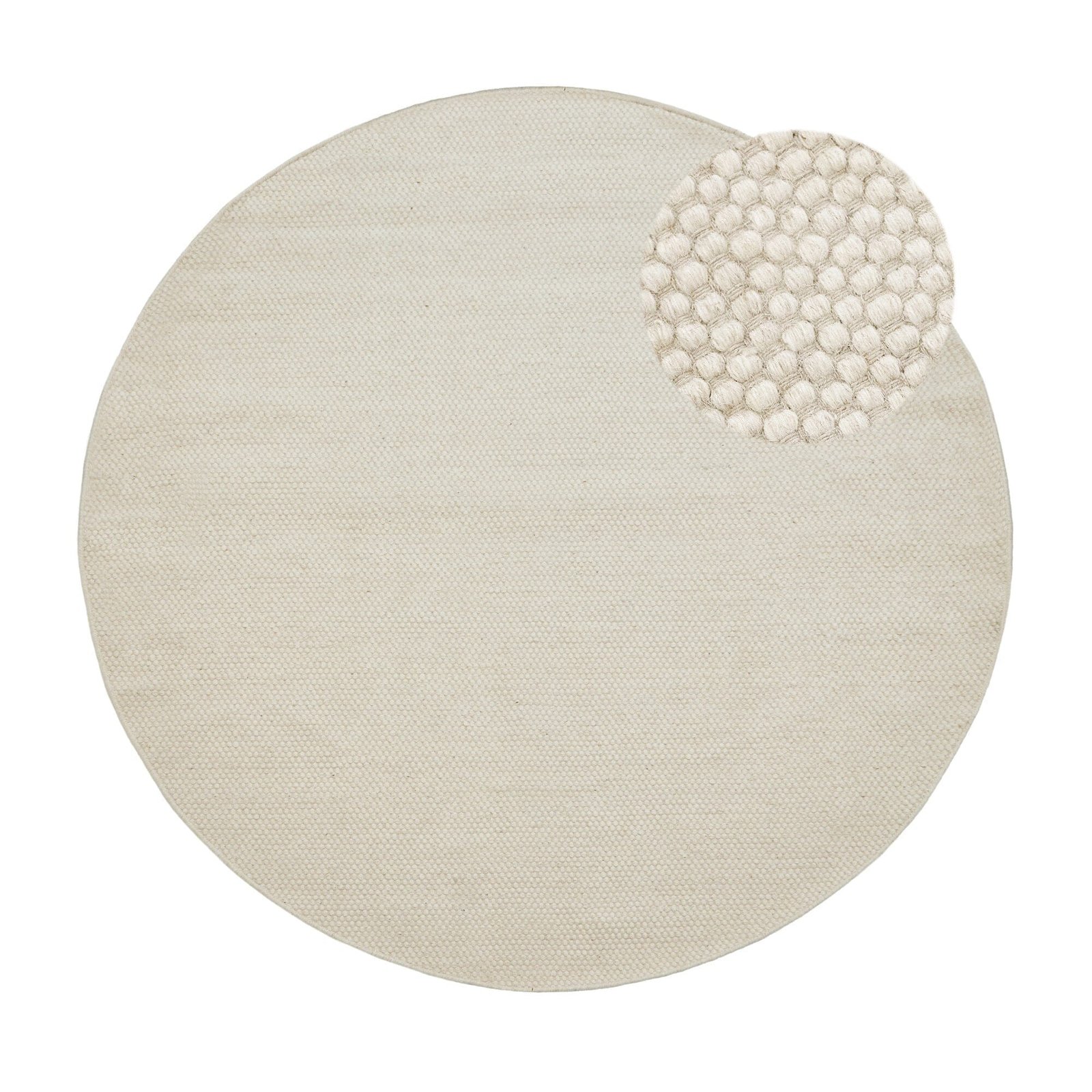 Outlet - Atcham Clay/Natural Round Rug Wool with Cotton  - 150cm - Image 1