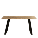 Atlas Chalked Mango Wood Dining Table  -  6 Seater - Cleo Soft Beige Dining Chairs - Black Legs - Image 5