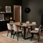 Outlet - Ellis Soft Beige Dining Chairs - Set of 2 - Black Oak Legs - Image 2