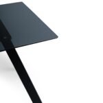 Atlas Smoked Glass Dining Table  - Metal Legs - Image 8