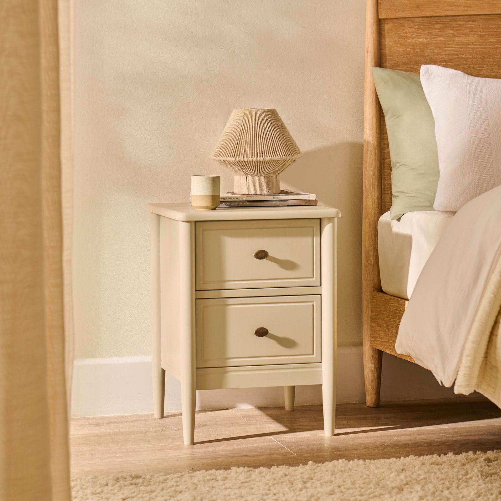 Aubrey 2 Drawer Bedside Table - Driftwood - Image 7