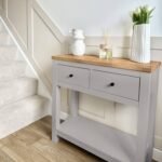 Bampton Stone Grey 2 Drawer Console Table - Image 3