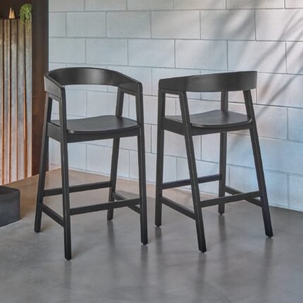 Ella Black Oak Bar Stool