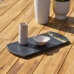 Grazeley 38x18cm  Marble Serving Board - Black