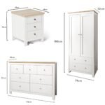 Bampton 4 Piece Bedroom Set - 3 Over 4 Chest of Drawers - Alabaster White - Image 5