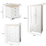 Bampton 3 Piece Bedroom Set - Chest of 4 Drawers - Alabaster White - Image 5
