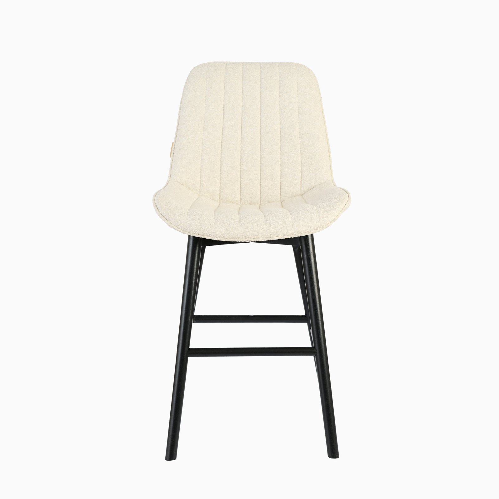 Bella Light Beige Boucle Bar Stool - Black Oak Legs - Image 7