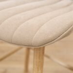 Bella Soft Beige Bar Stool - Whitewash Legs - Image 7