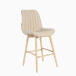 Bella Soft Beige Bar Stool - Whitewash Legs - Image 10