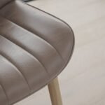 Bella Almond Brown Dining Chairs - Set of 2 - Whitewash Oak Legs - Image 3