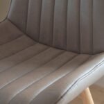 Bella Almond Brown Dining Chairs - Set of 2 - Whitewash Oak Legs - Image 4
