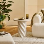Bianca Round Side Table - Paprika Mother of Pearl Terrazzo