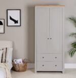 Bampton Double Wardrobe - Stone Grey