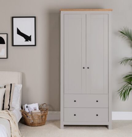 Bampton Double Wardrobe - Stone Grey