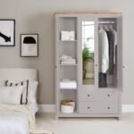Outlet - Bampton 3 Door Wardrobe with 2 Drawers - Stone Grey - Image 3
