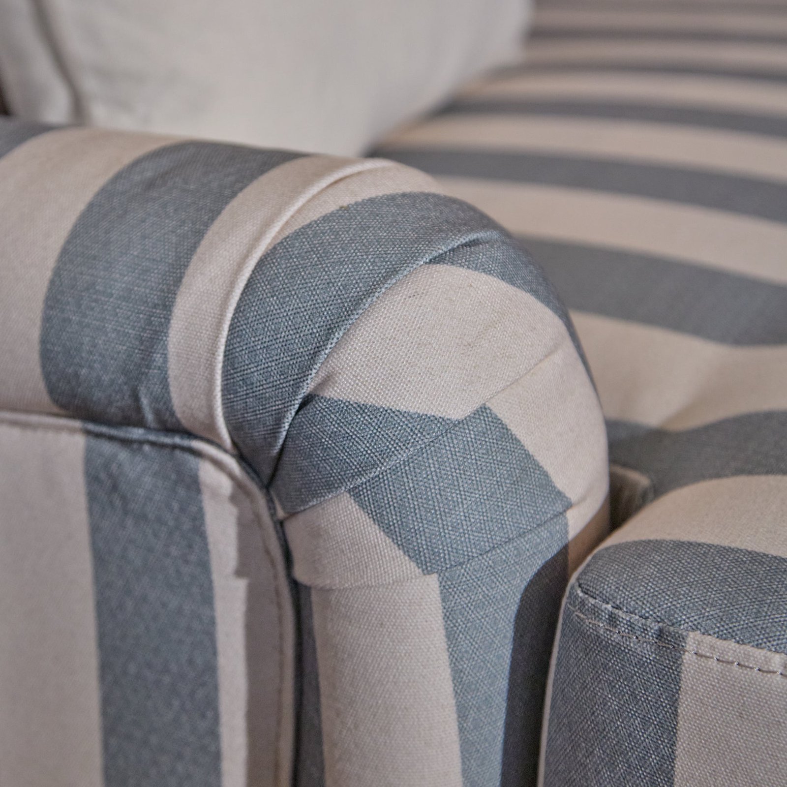 Brea 2 Seater Sofa - Blue Stripe with Whitewash Legs - Image 8