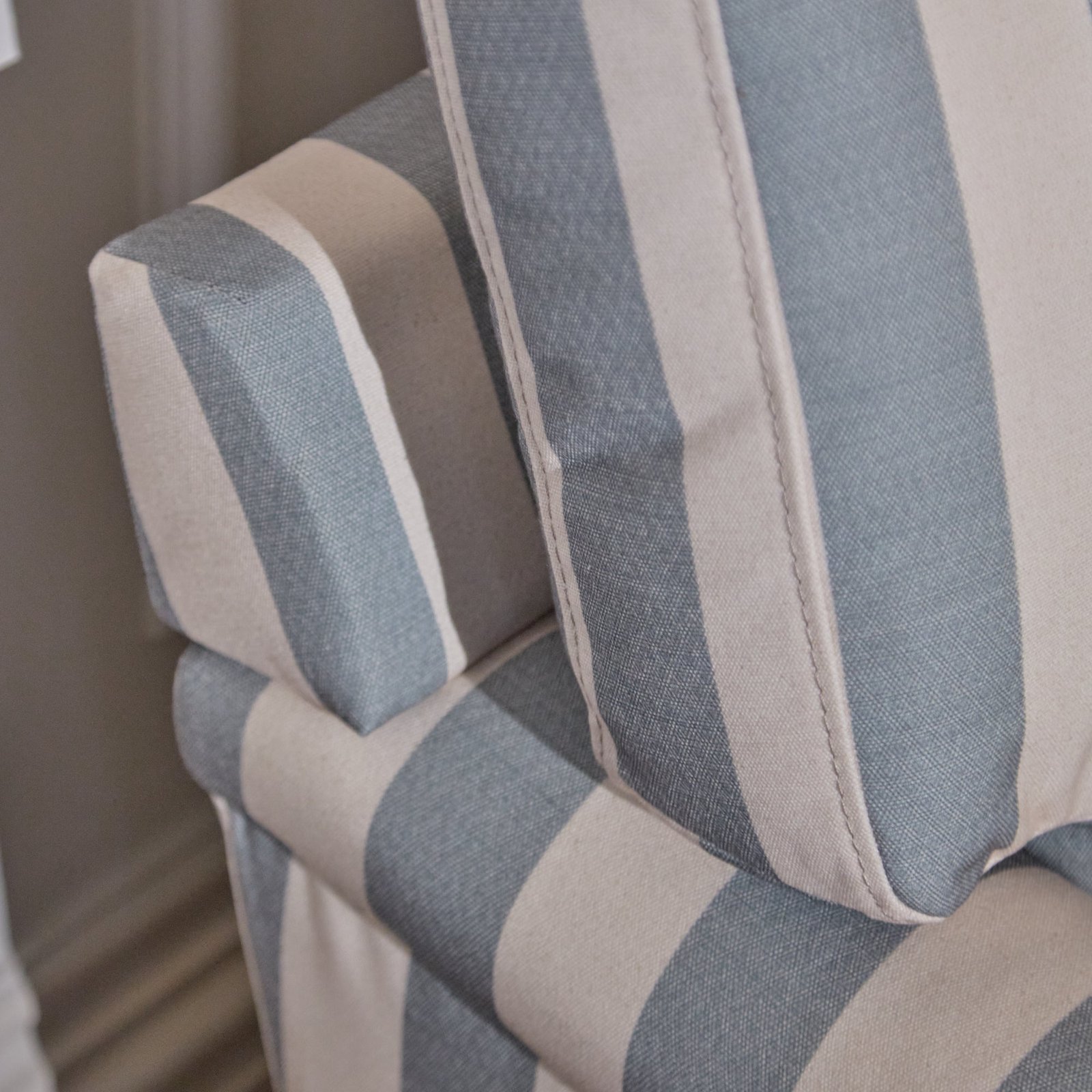 Brea 2 Seater Sofa - Blue Stripe with Whitewash Legs - Image 6