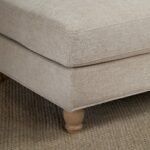 Outlet - Brea Mink Taupe Footstool - Whitewash Oak Legs - Image 2