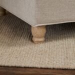 Brea Mink Taupe Footstool - Whitewash Oak Legs - Image 4